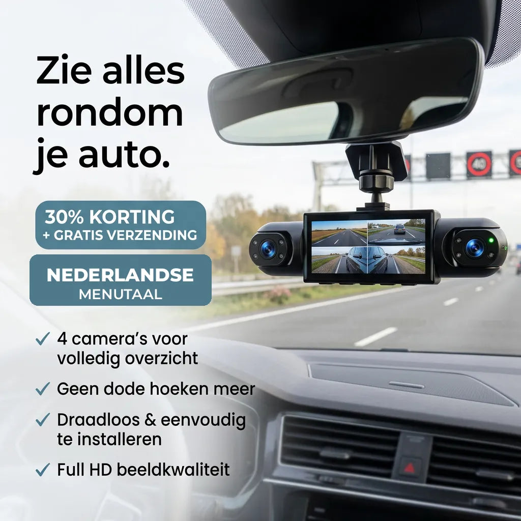 4-Camera 360° Dash Cam with GPS and Night Vision