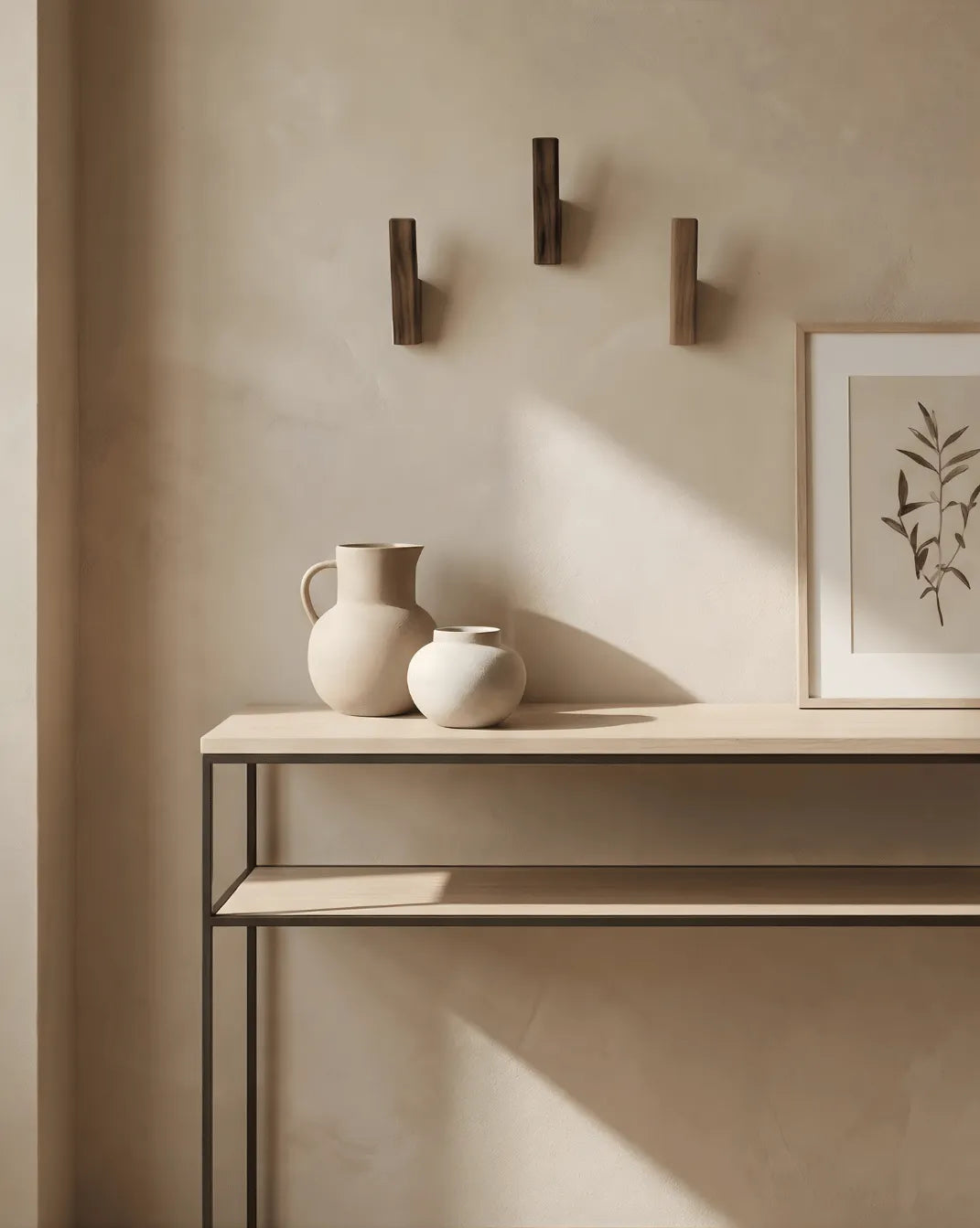 4-Piece Wooden Wall Hook Set for Entryway and Bathroom