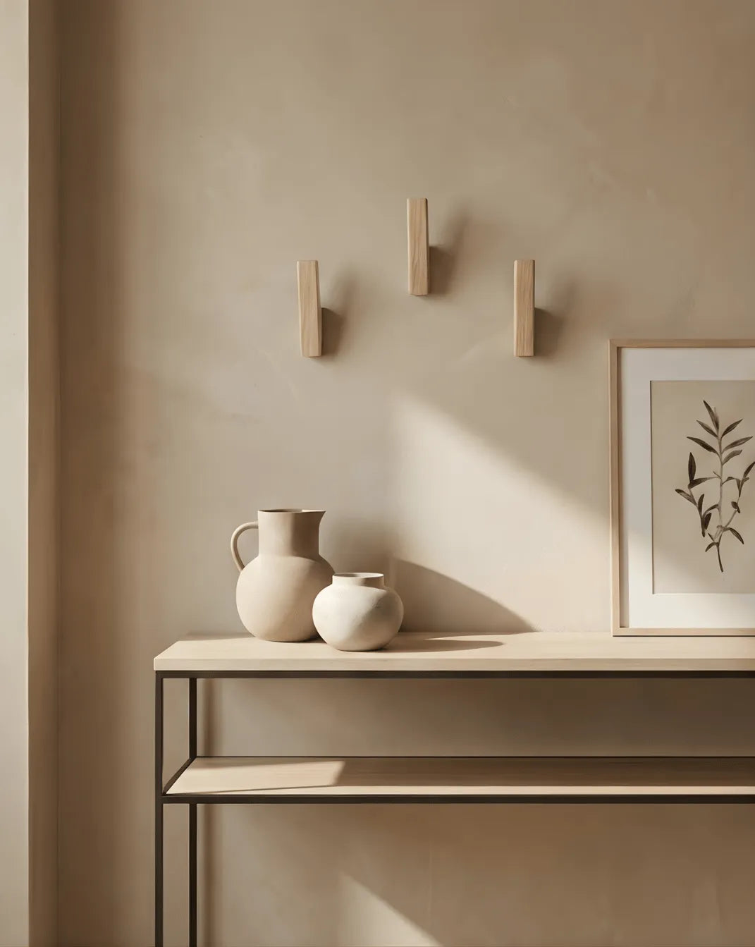 4-Piece Wooden Wall Hook Set for Entryway and Bathroom