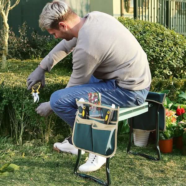 Kneely - Zusammenklappbarer 2-in-1-Gartenhocker und -kniesitz