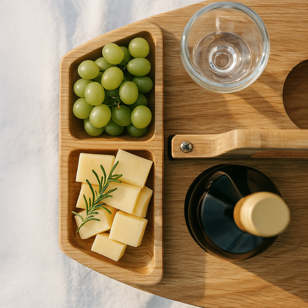 VinoTrek - Tragbarer zusammenklappbarer Picknick-Weintisch