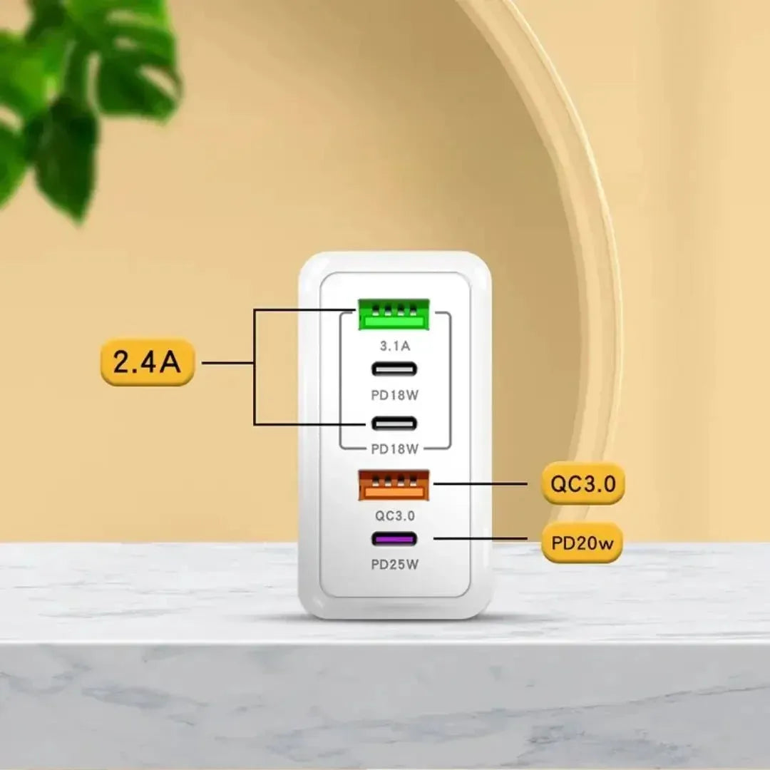 5-Port USB Wall Charger with Quick Charge 3.0