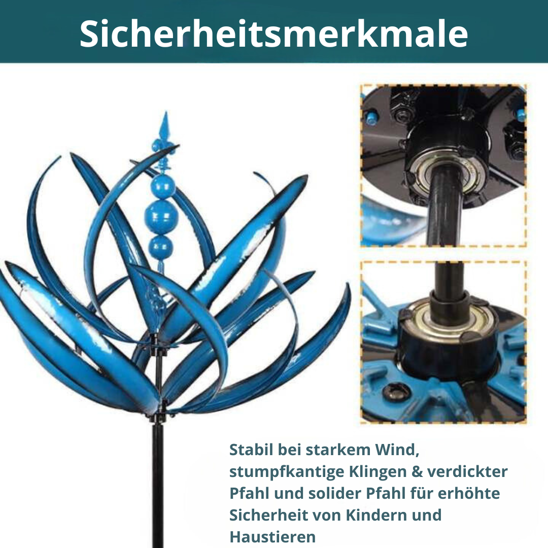 SpinFlora - Dekorative Lotus-Wetterfahne mit Blumenmotiv