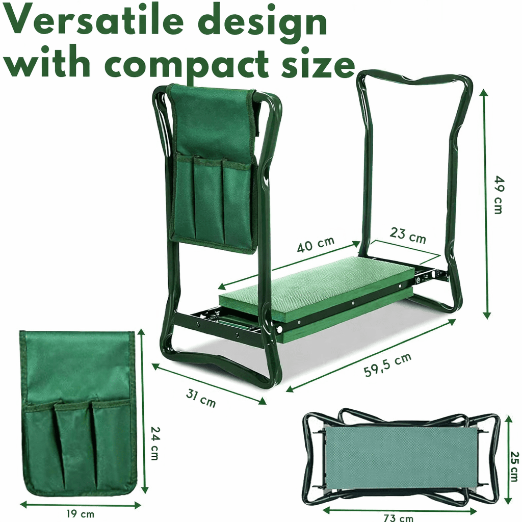 Kneely - Zusammenklappbarer 2-in-1-Gartenhocker und -kniesitz
