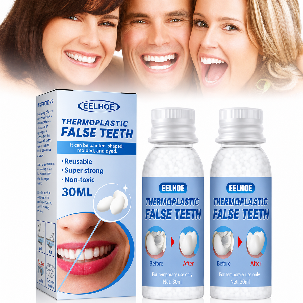 TempSmile - Temporäres Zahnreparaturset zum thermischen Formen