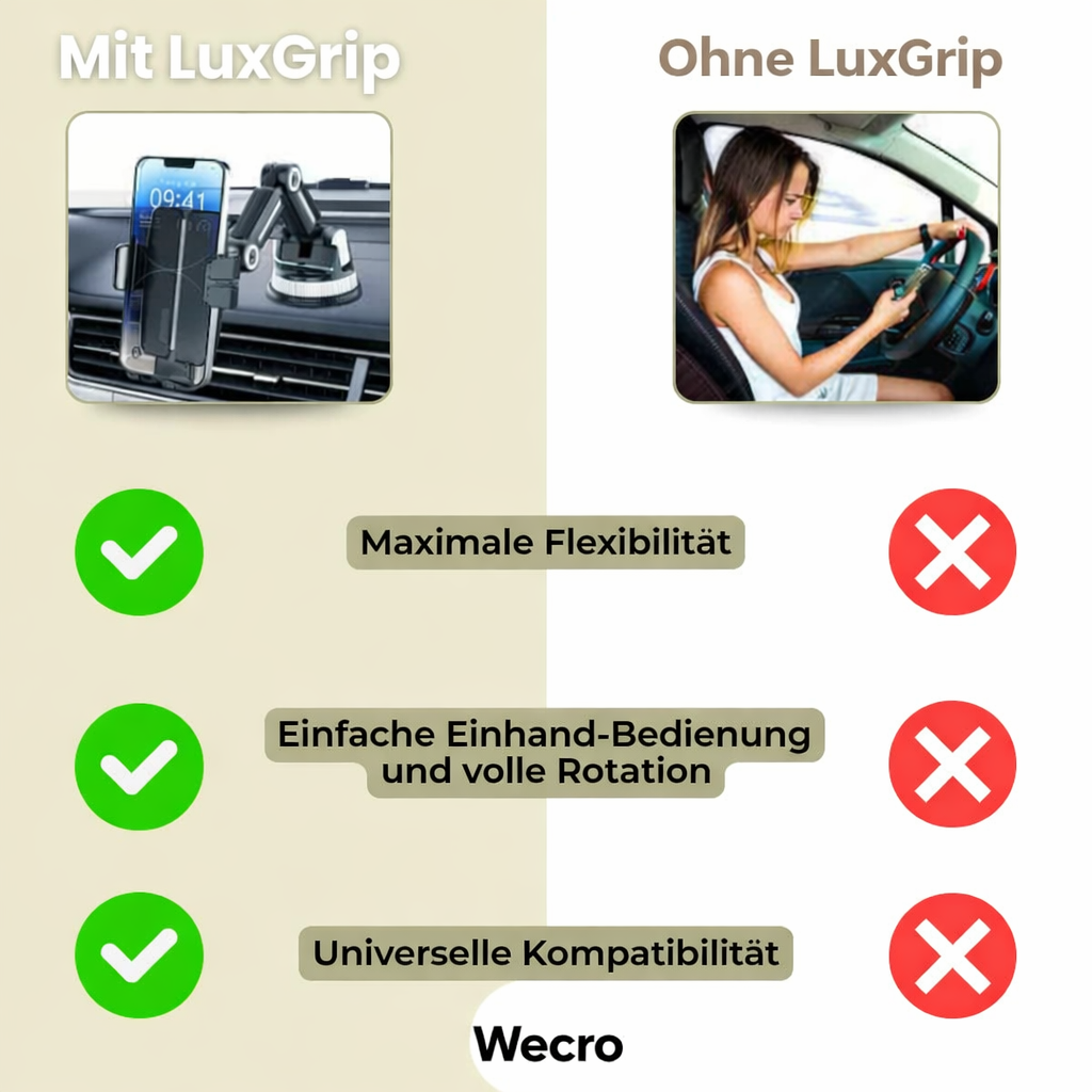 DriveHold - Verstellbare Handyhalterung fürs Auto mit mehreren Gelenken