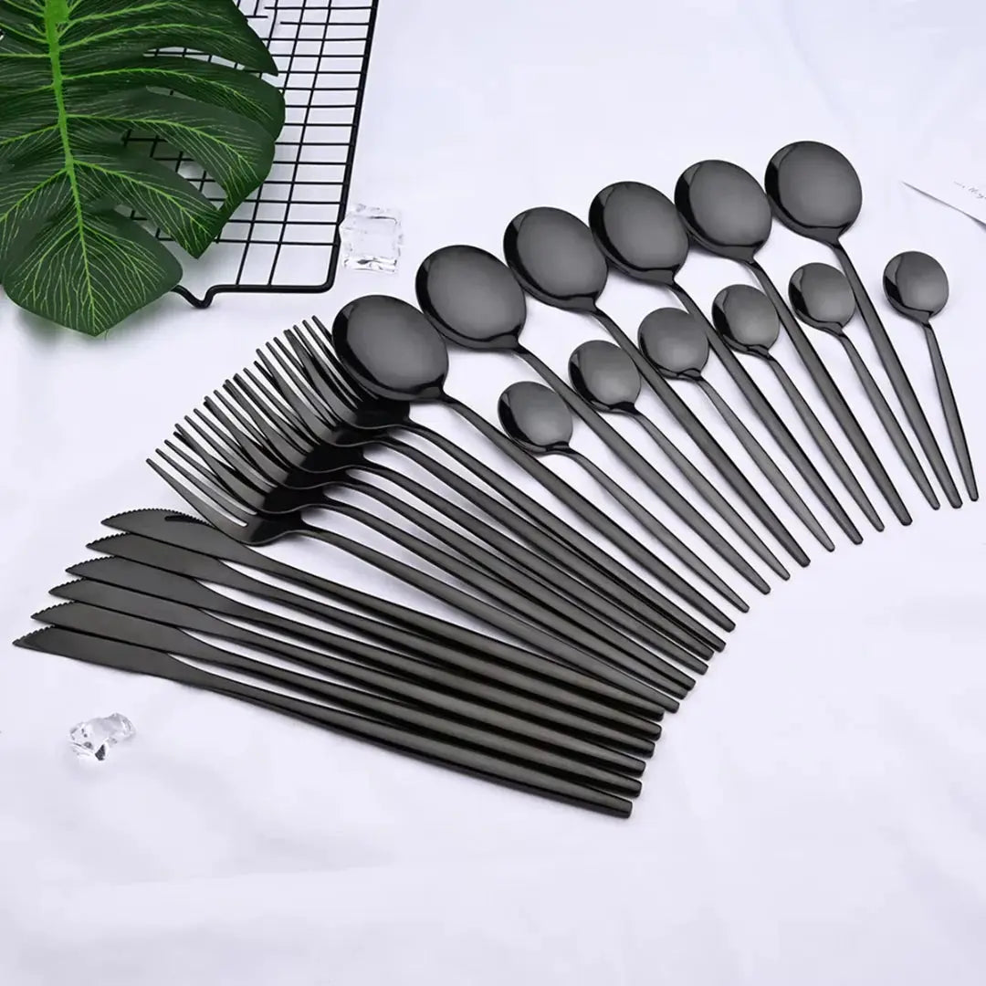 Culinova - Modernes schwarzes Besteckset