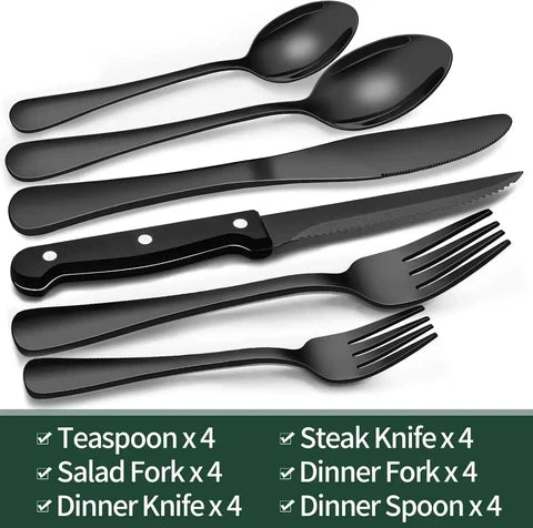 Culinova - Modernes schwarzes Besteckset