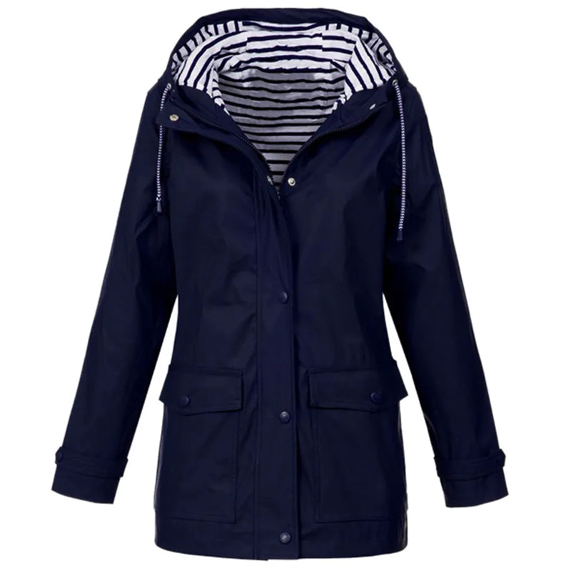 Women Hooded Outdoor Rain Jacket