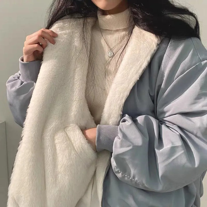 Relaxed Hooded Bomber Winter Jacket