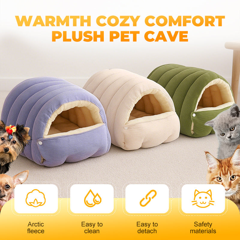 Convertible Plush Pet Cave Bed