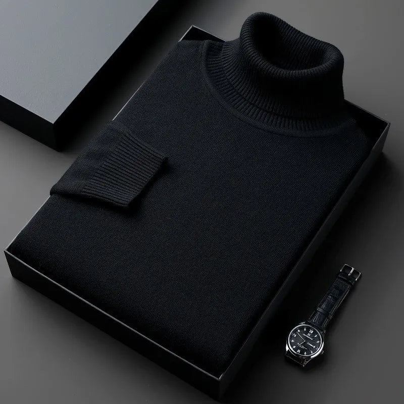 Classic Ribbed Neck Turtleneck Sweater