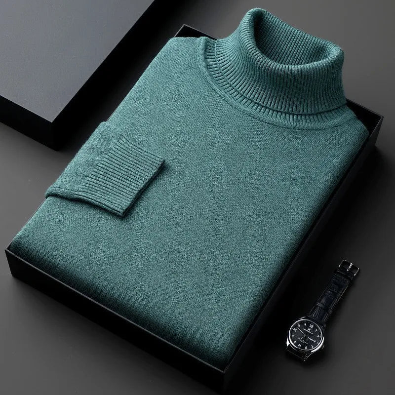 Classic Ribbed Neck Turtleneck Sweater