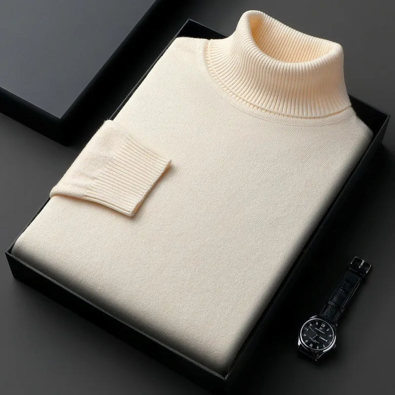 Classic Ribbed Neck Turtleneck Sweater