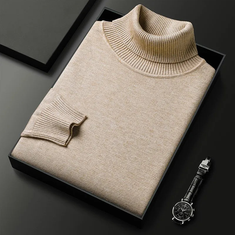 Classic Ribbed Neck Turtleneck Sweater