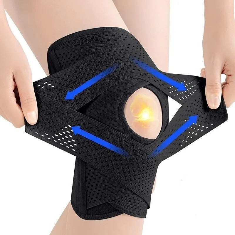 Adjustable Knee Compression Sleeve with Fastening Straps
