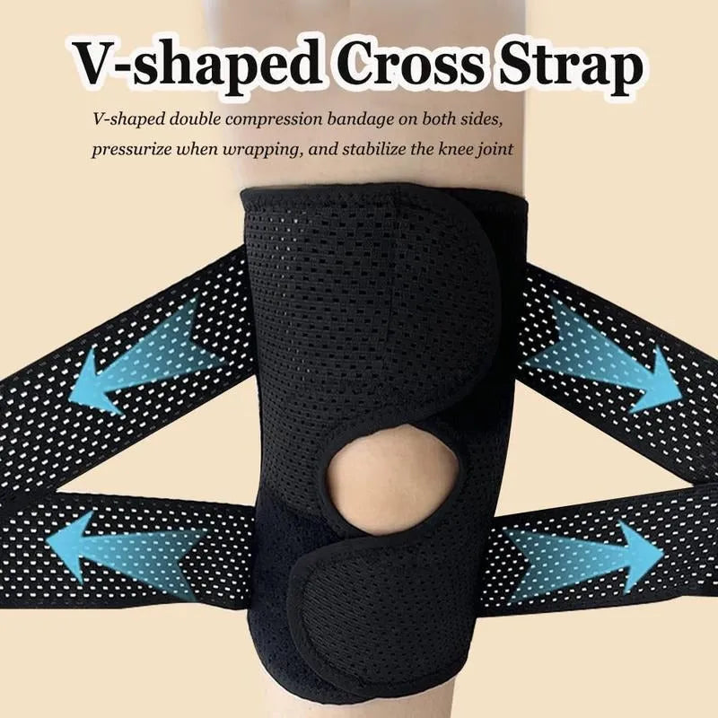Adjustable Knee Compression Sleeve with Fastening Straps