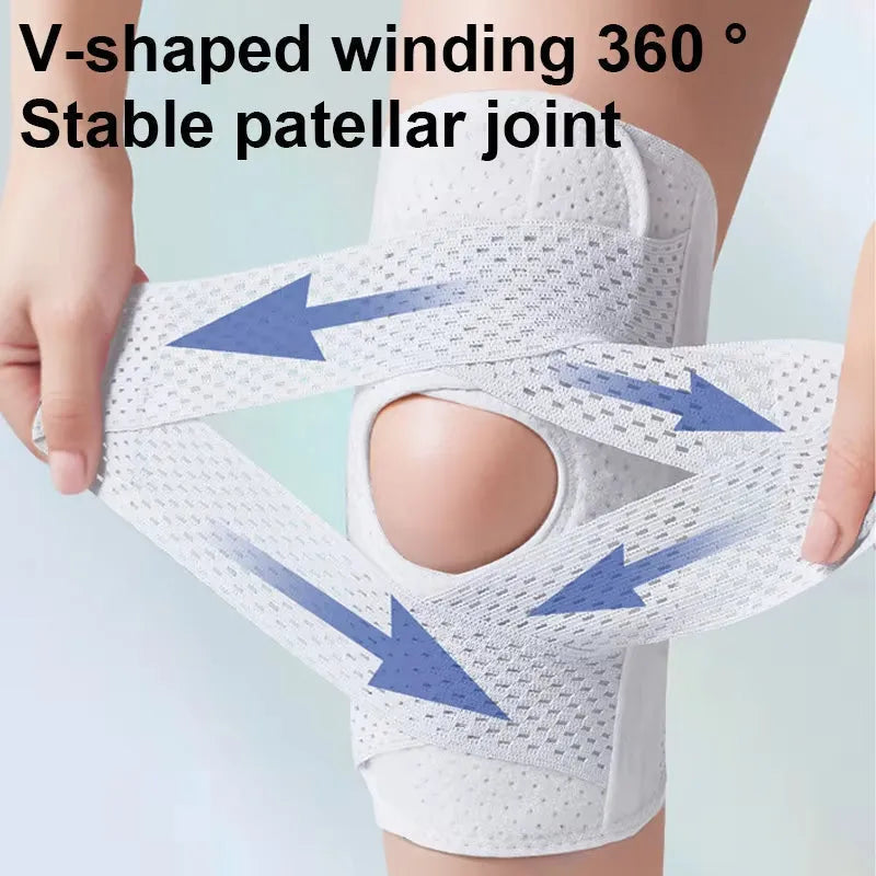 Adjustable Knee Compression Sleeve with Fastening Straps
