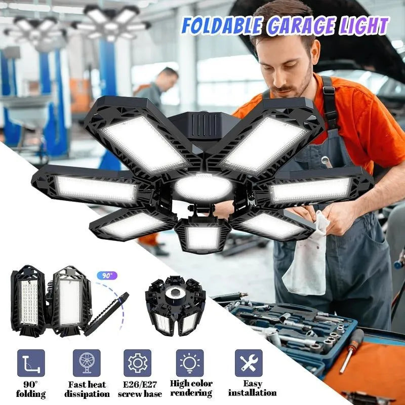 Adjustable LED Garage Light with Multi-Panel Design