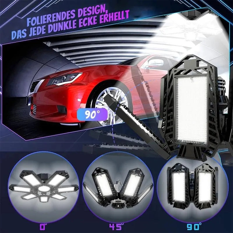 Adjustable LED Garage Light with Multi-Panel Design