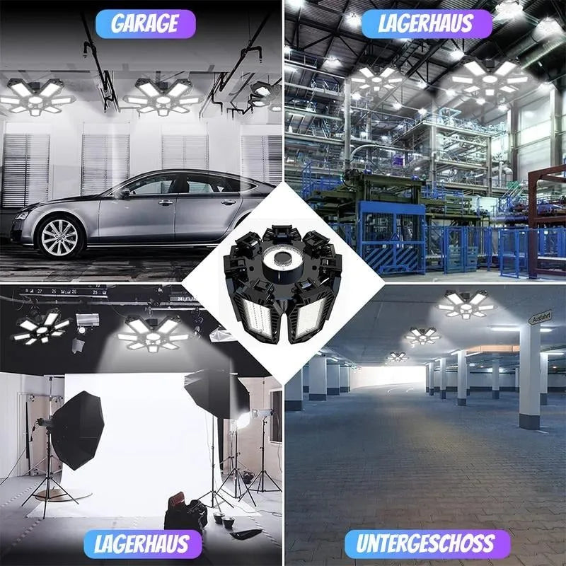 Adjustable LED Garage Light with Multi-Panel Design