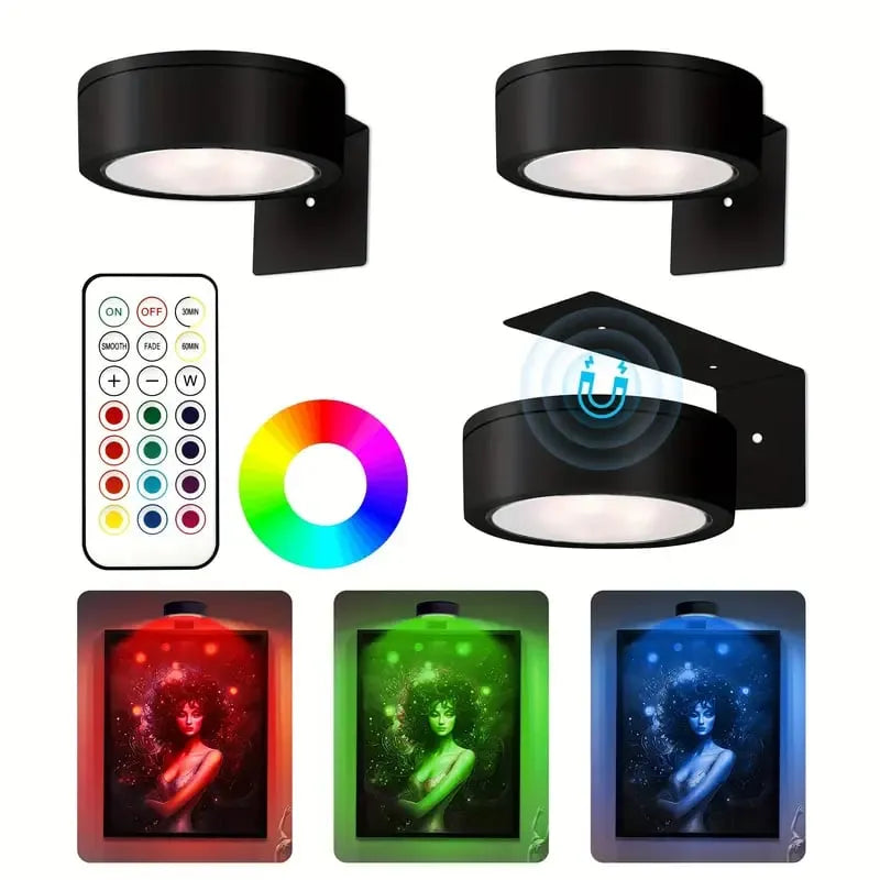 Adjustable Magnetic Picture Light with Touch Control and Remote