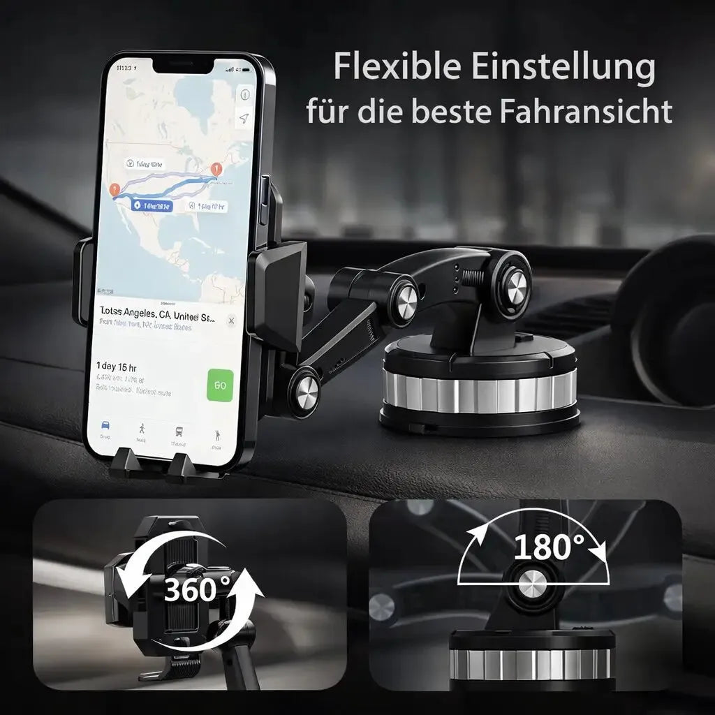 Adjustable Suction Cup Car Phone Mount with 360 Degree Rotation