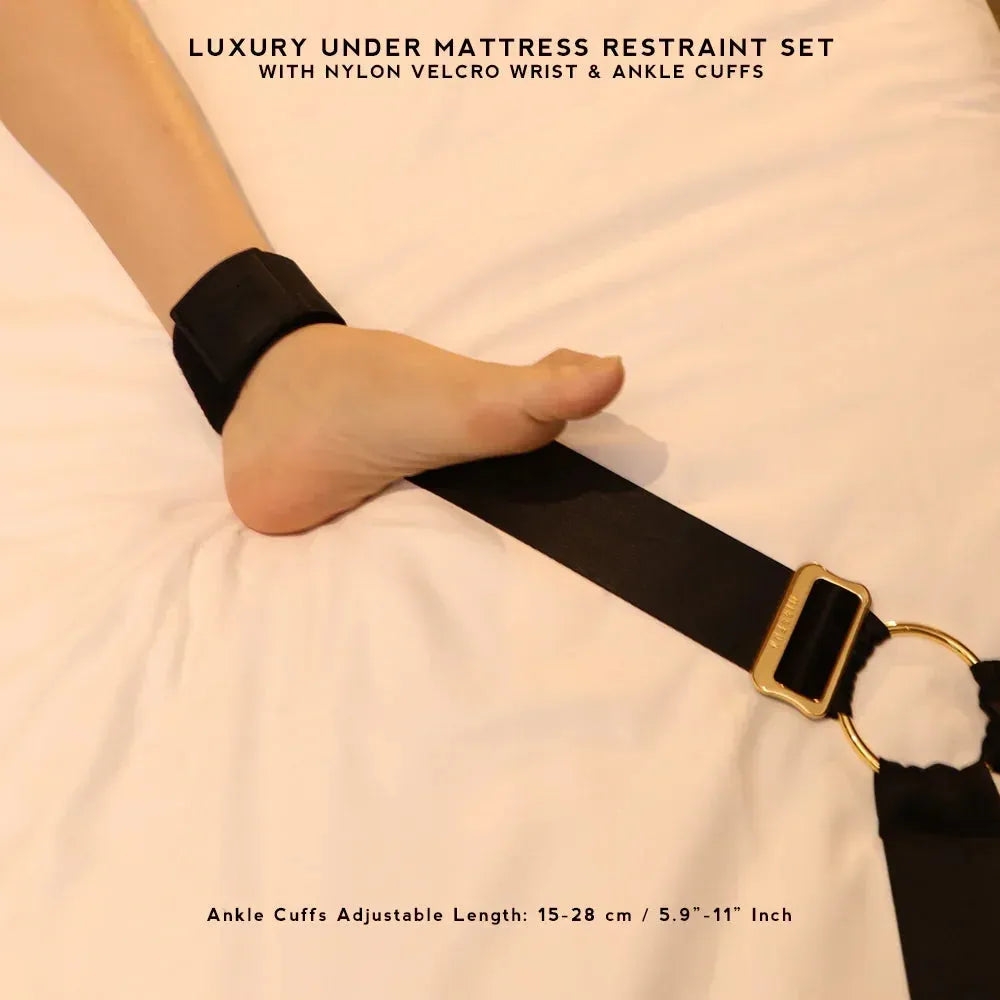 Adjustable Under-Bed Restraint Straps Set with Soft Cuffs