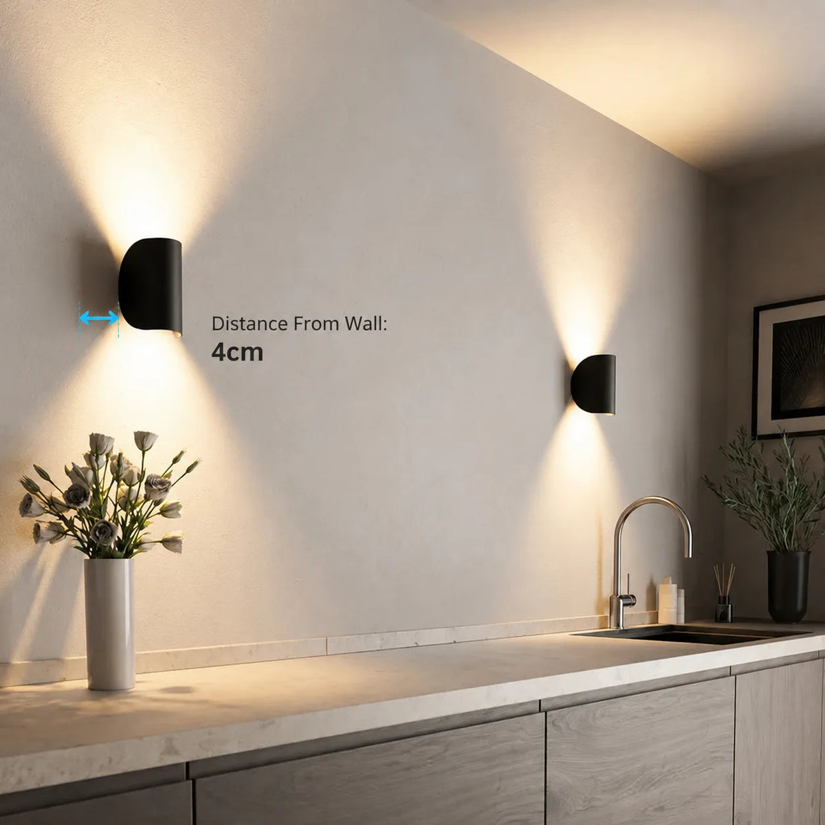 Adjustable Up and Down LED Wall Lamp with Warm Light