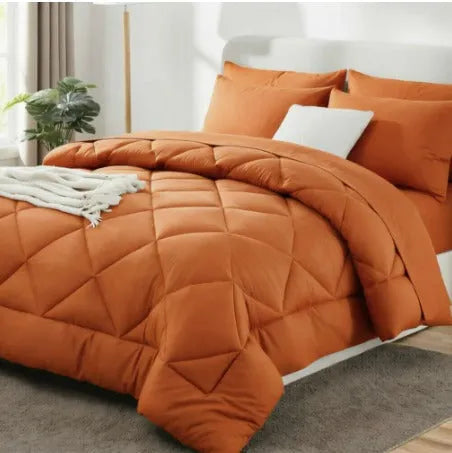 All-Season Coverless Comforter Set with Diamond Quilting