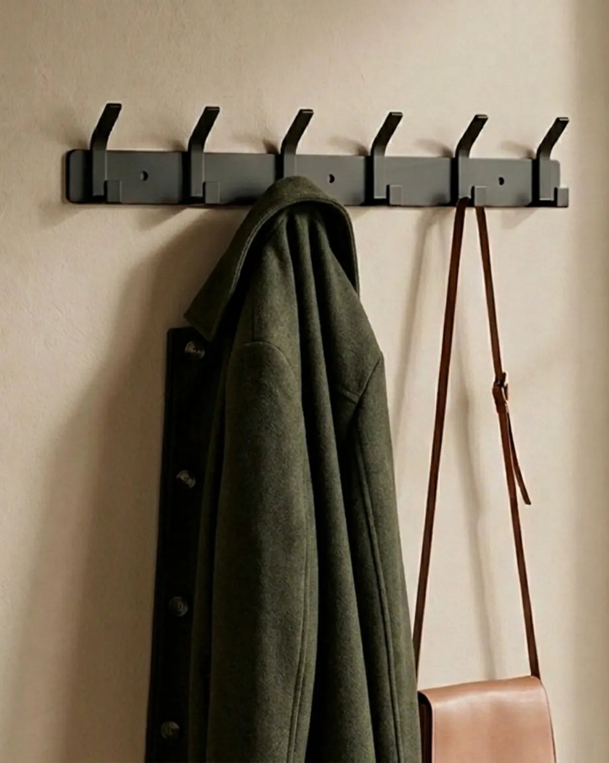 Aluminium Wall Coat Rack with Hooks