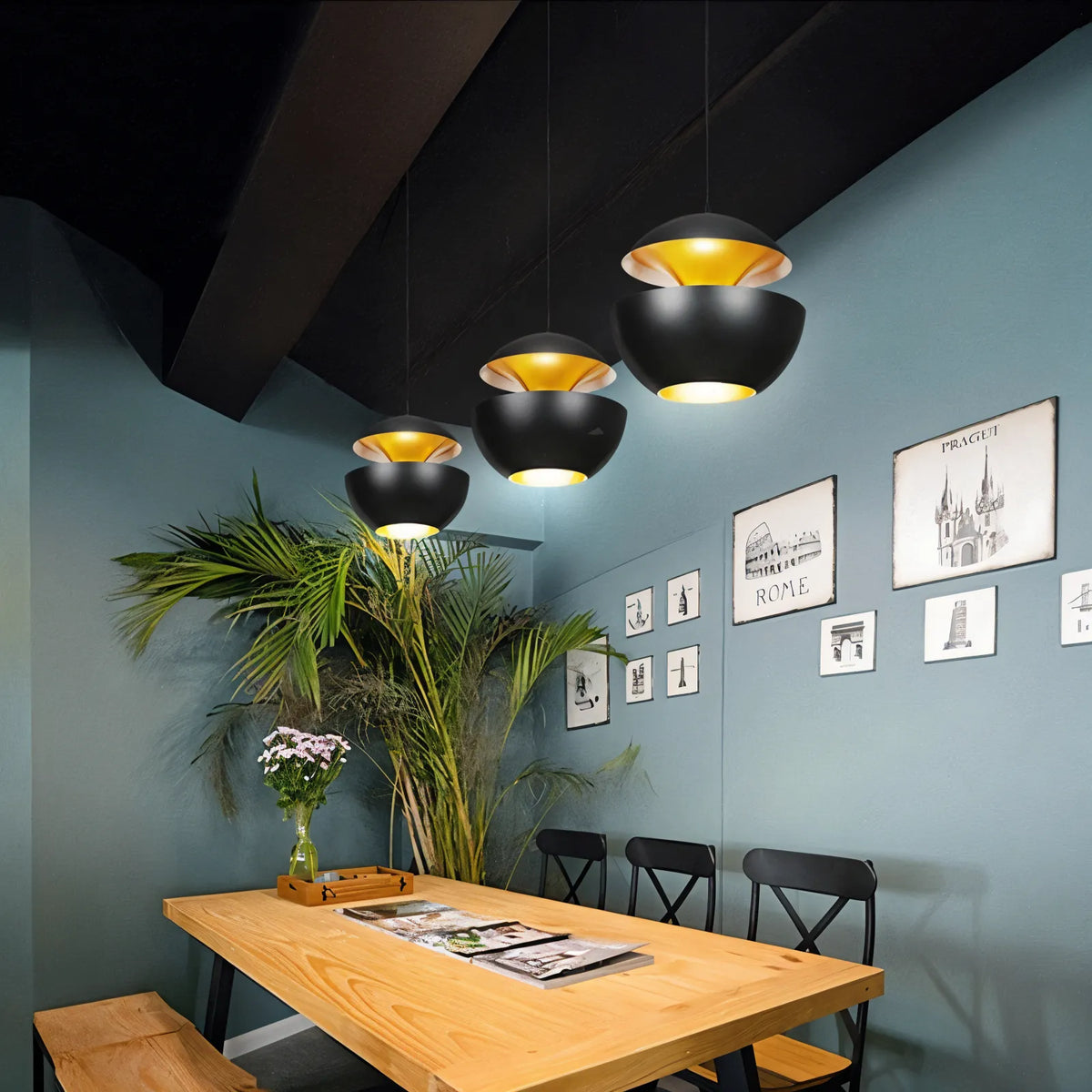 Artistic Apple-Shaped Pendant Light with Adjustable Cable