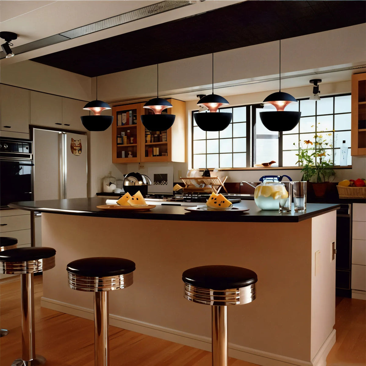 Artistic Apple-Shaped Pendant Light with Adjustable Cable