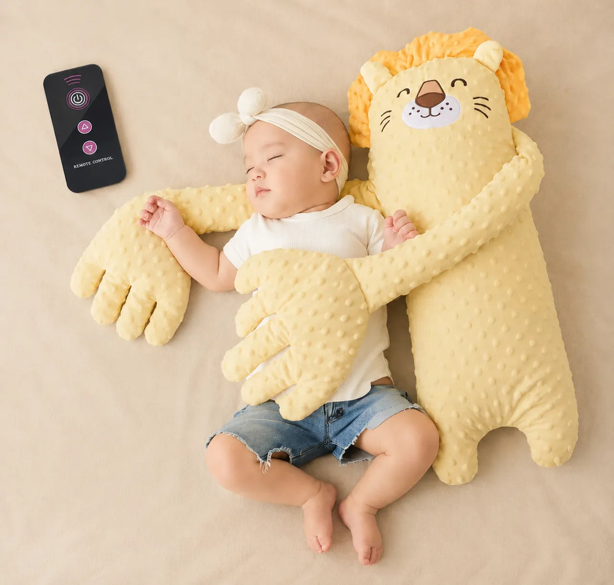 Baby Rhythmic Patting Plush Soothing Toy with Remote