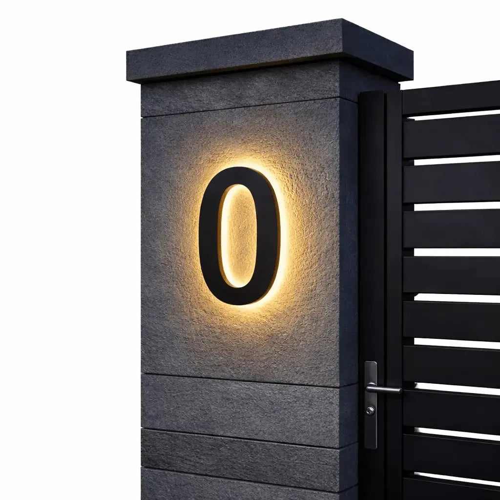 Backlit LED House Number Sign with Weatherproof Housing