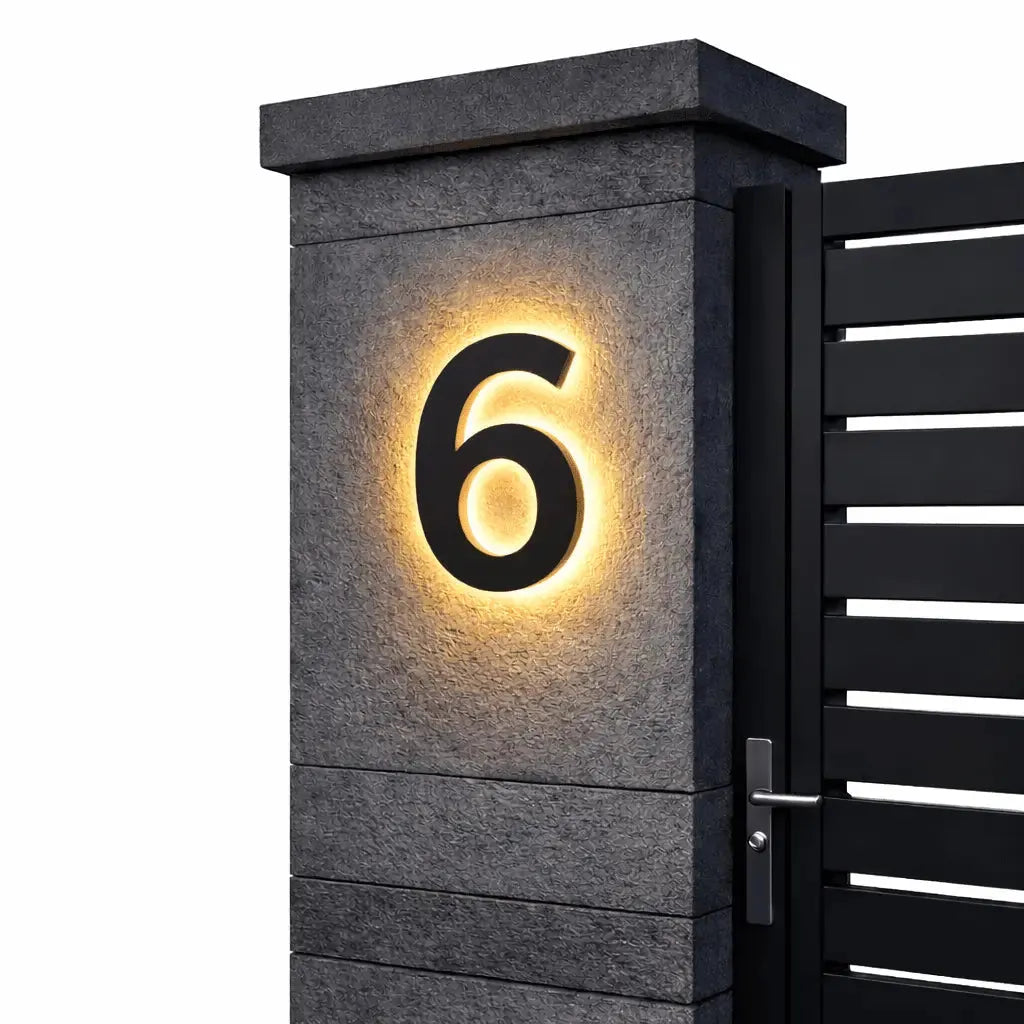 Backlit LED House Number Sign with Weatherproof Housing