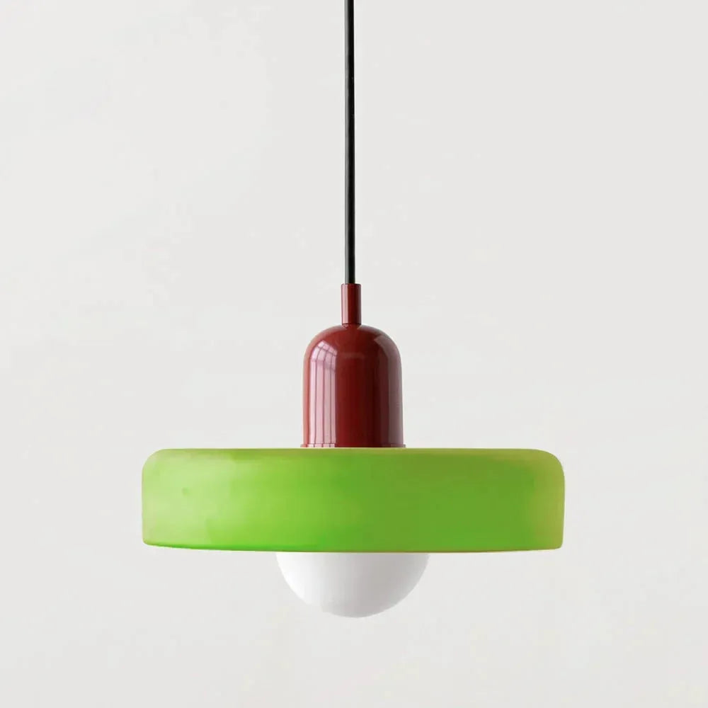Bauhaus Stained Glass Pendant Light with Adjustable Height