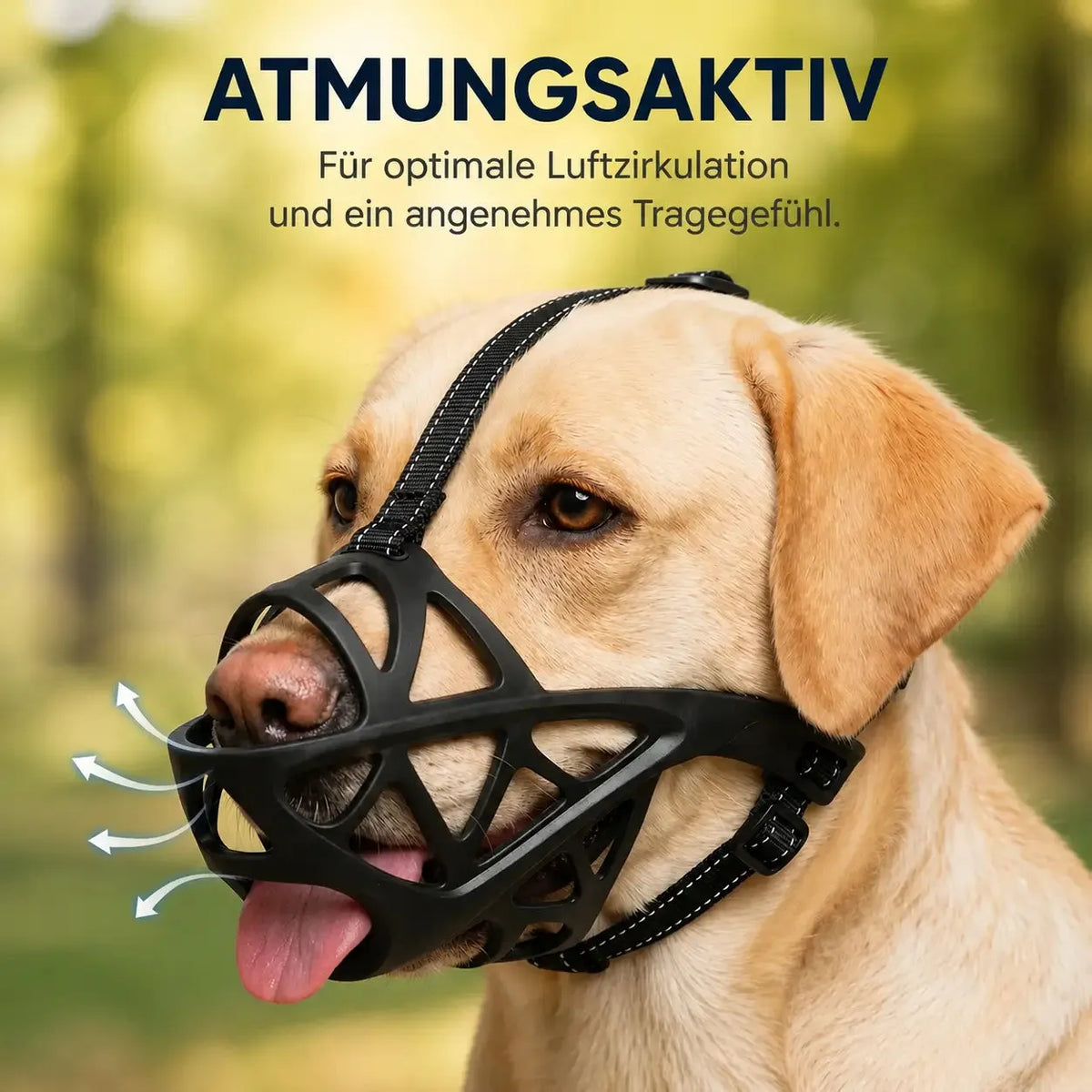 Breathable Dog Muzzle with Adjustable Reflective Strap