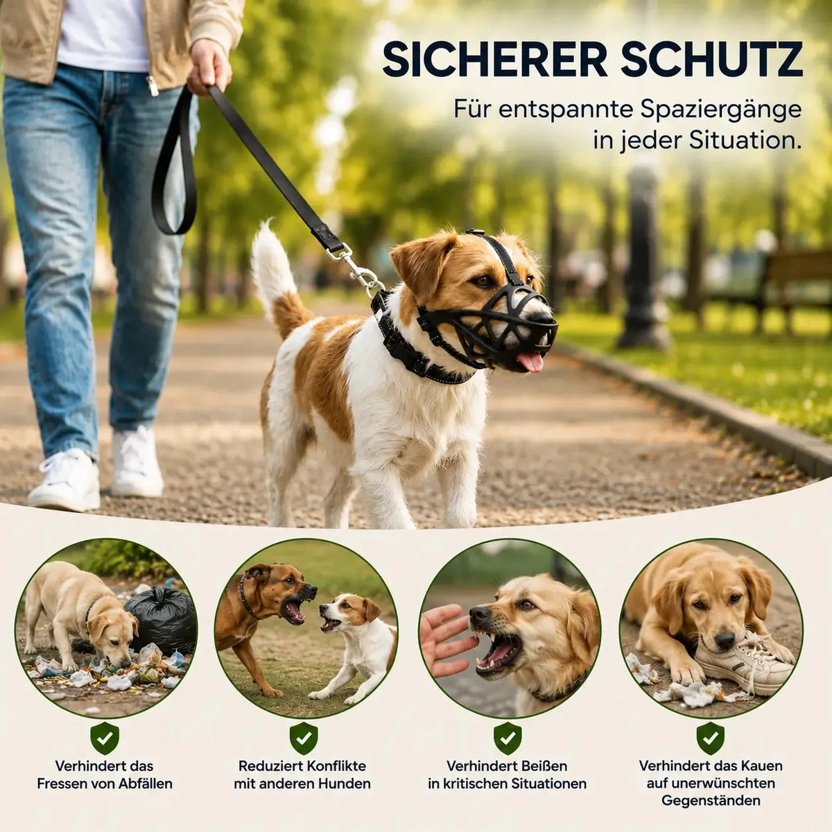 Breathable Dog Muzzle with Adjustable Reflective Strap