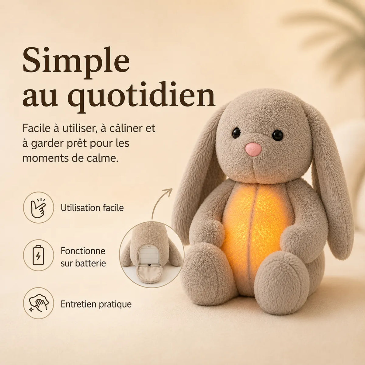 Breathing Plush Stuffed Animal with Night Light