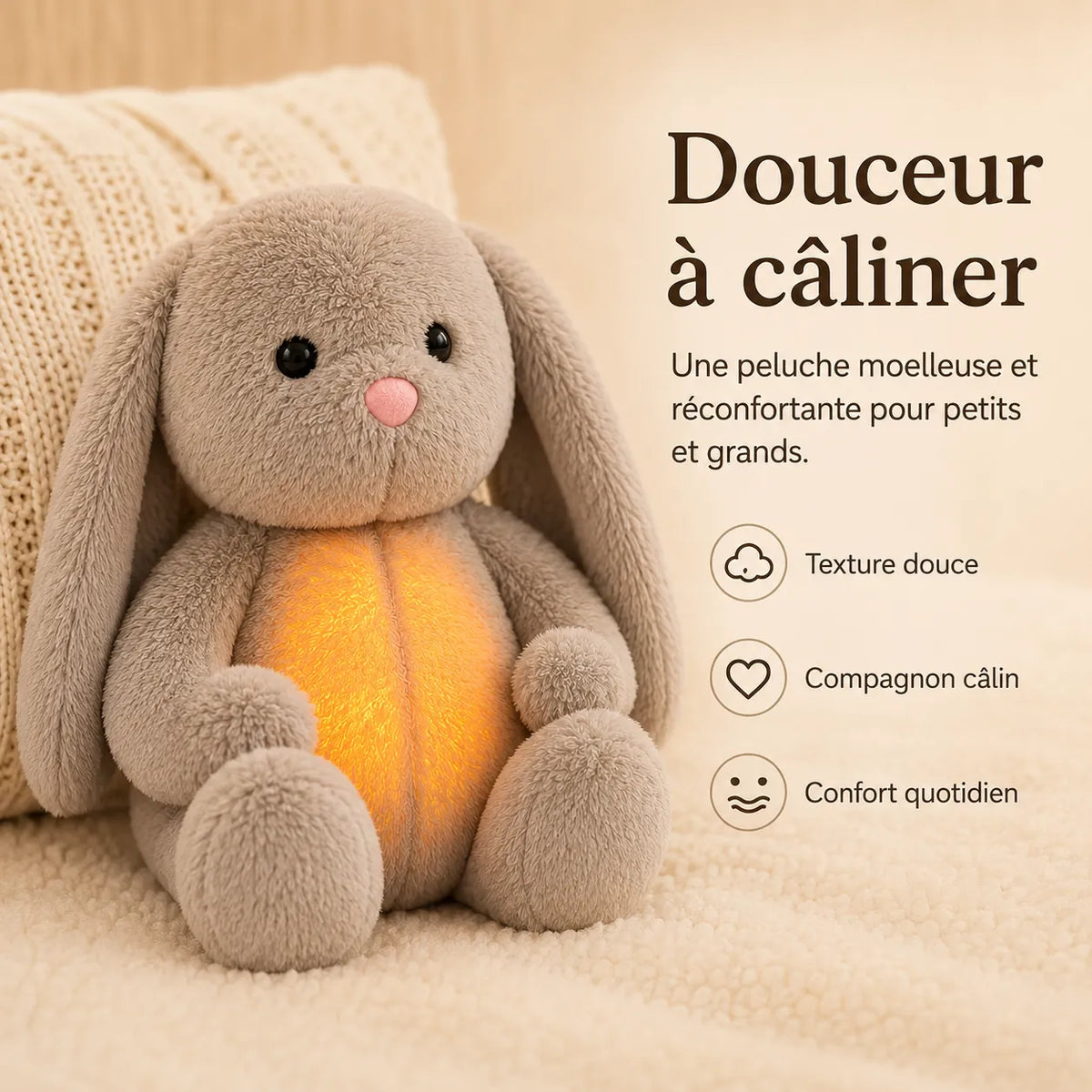 Breathing Plush Stuffed Animal with Night Light