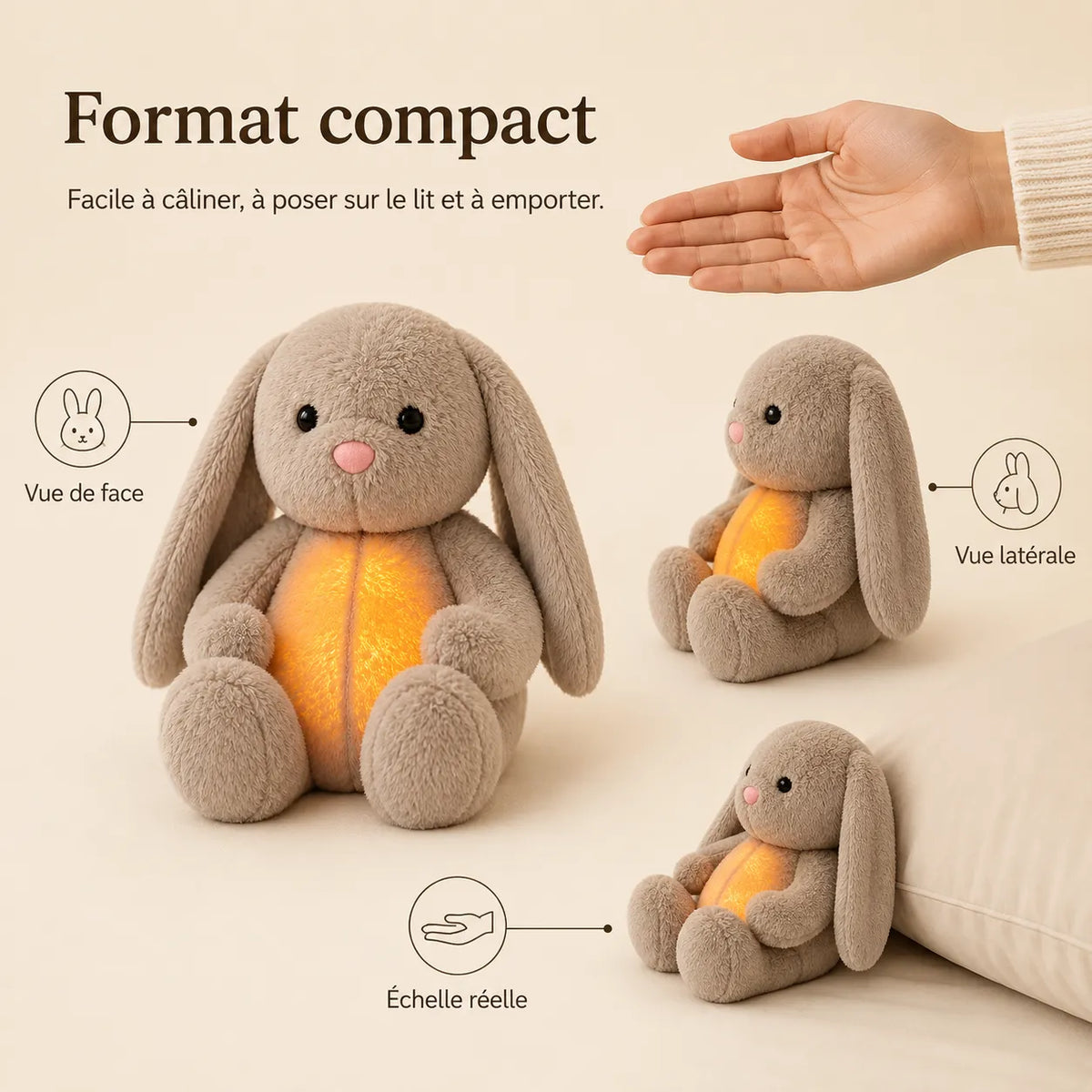 Breathing Plush Stuffed Animal with Night Light