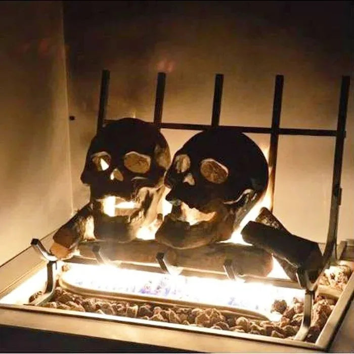 Ceramic Skull Fire Pit Ornament for Fireplaces