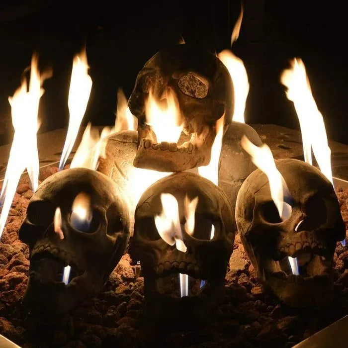 Ceramic Skull Fire Pit Ornament for Fireplaces