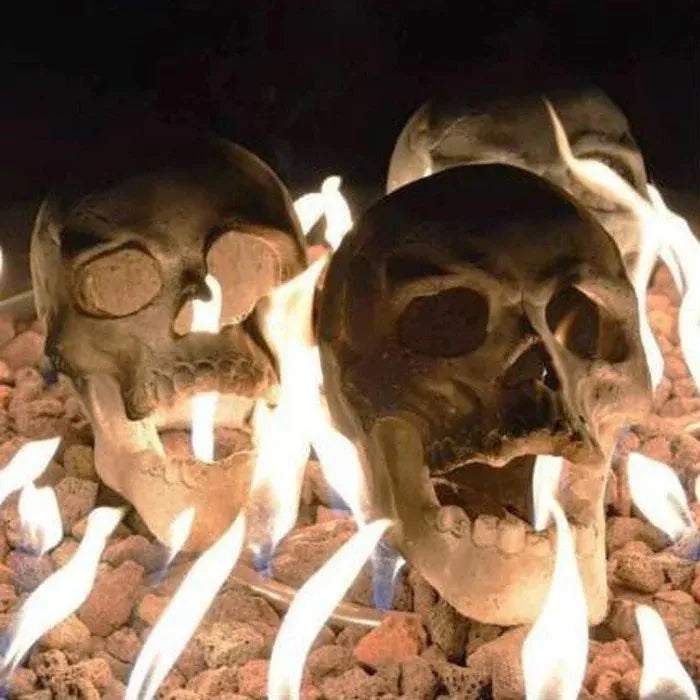 Ceramic Skull Fire Pit Ornament for Fireplaces