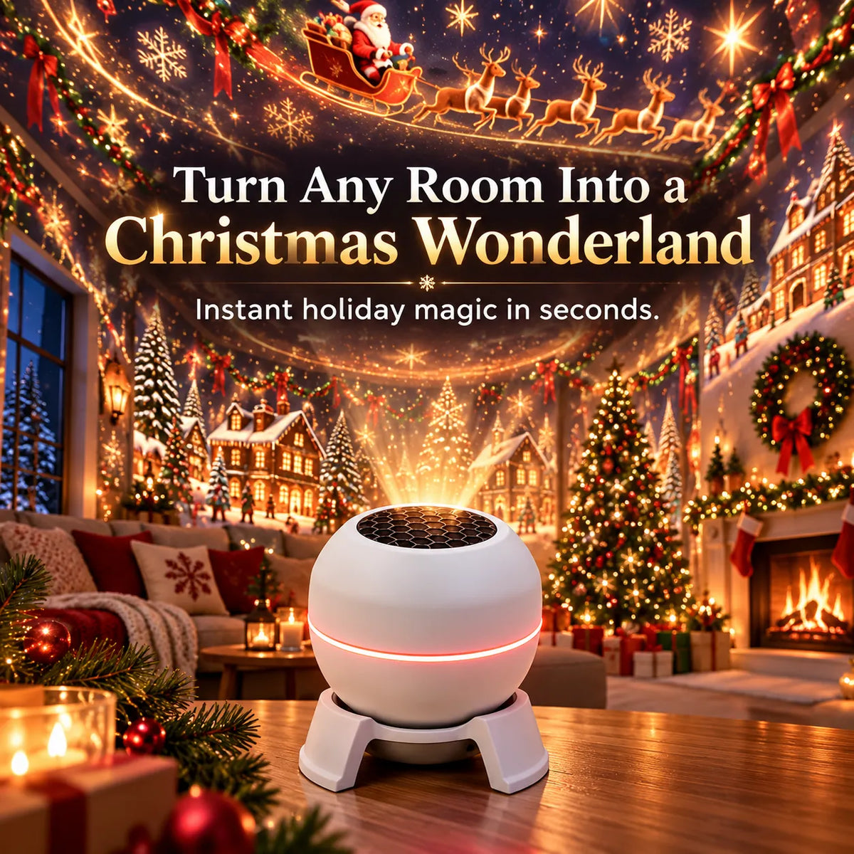 Christmas Light Projector with Moving Star Patterns