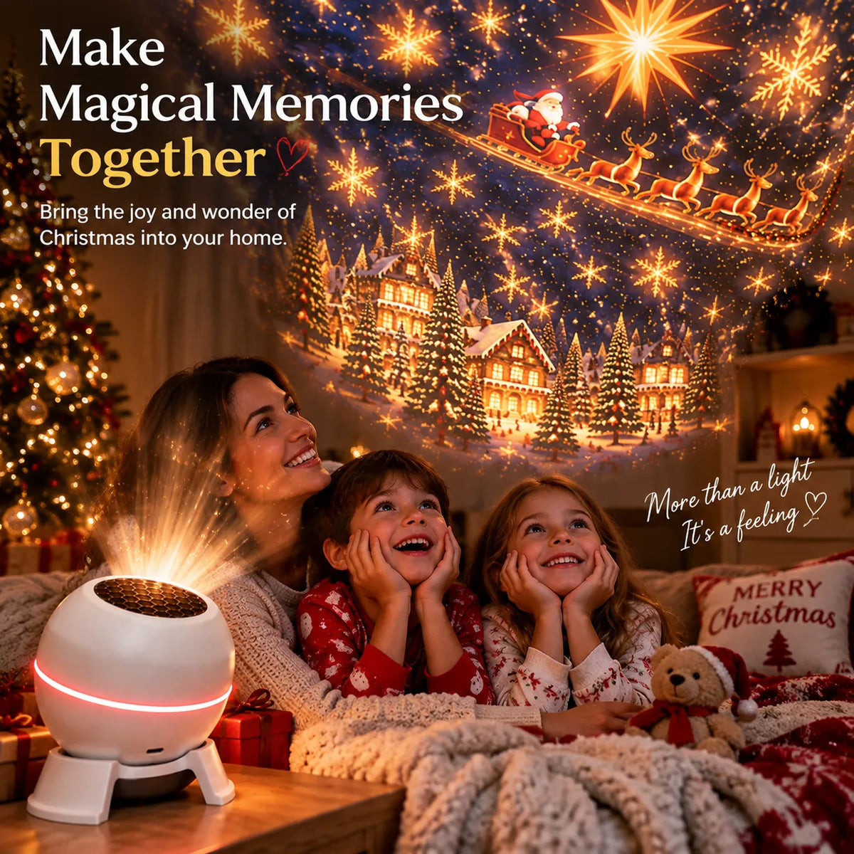 Christmas Light Projector with Moving Star Patterns