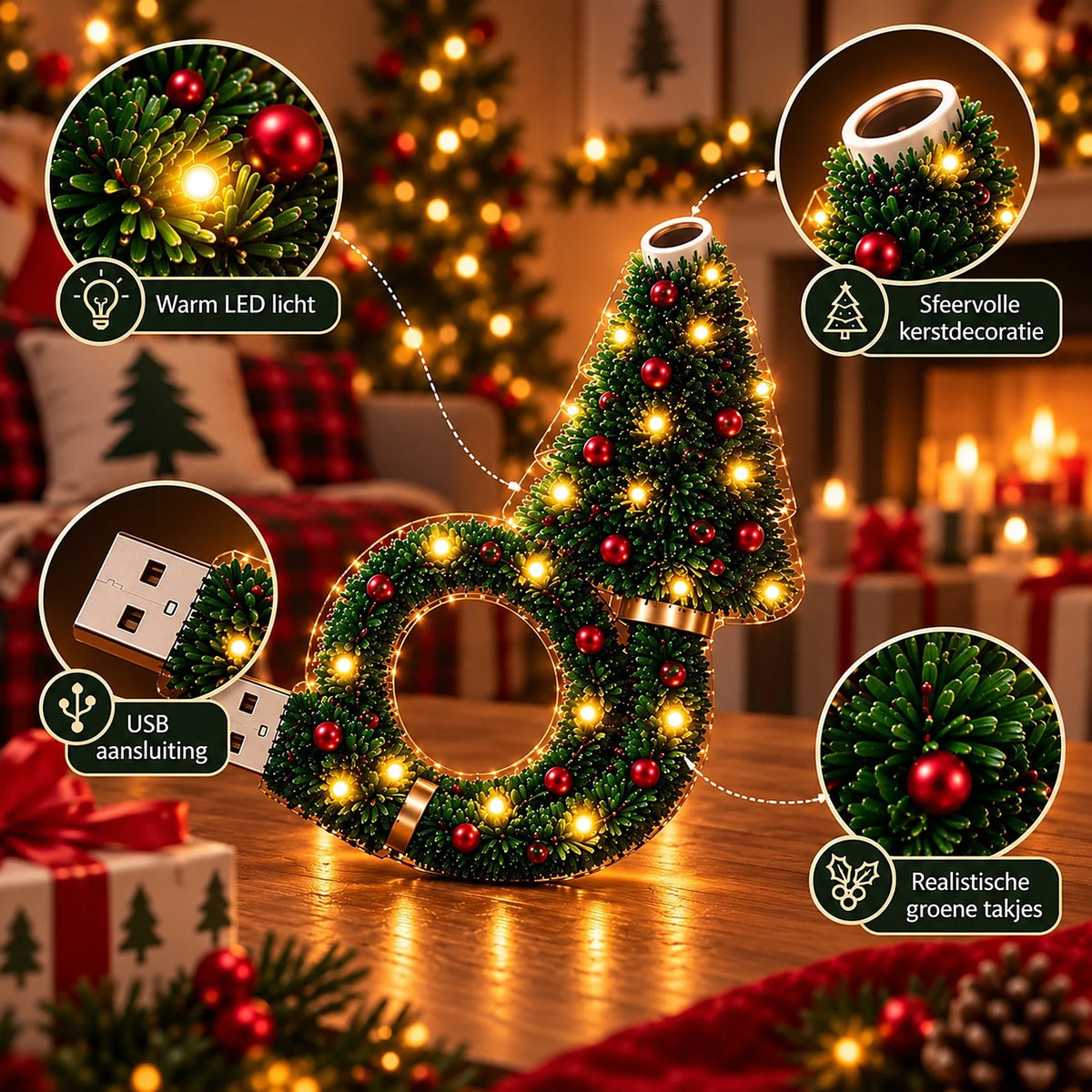 Christmas Tree USB Indoor Projector Lamp with LED Patterns