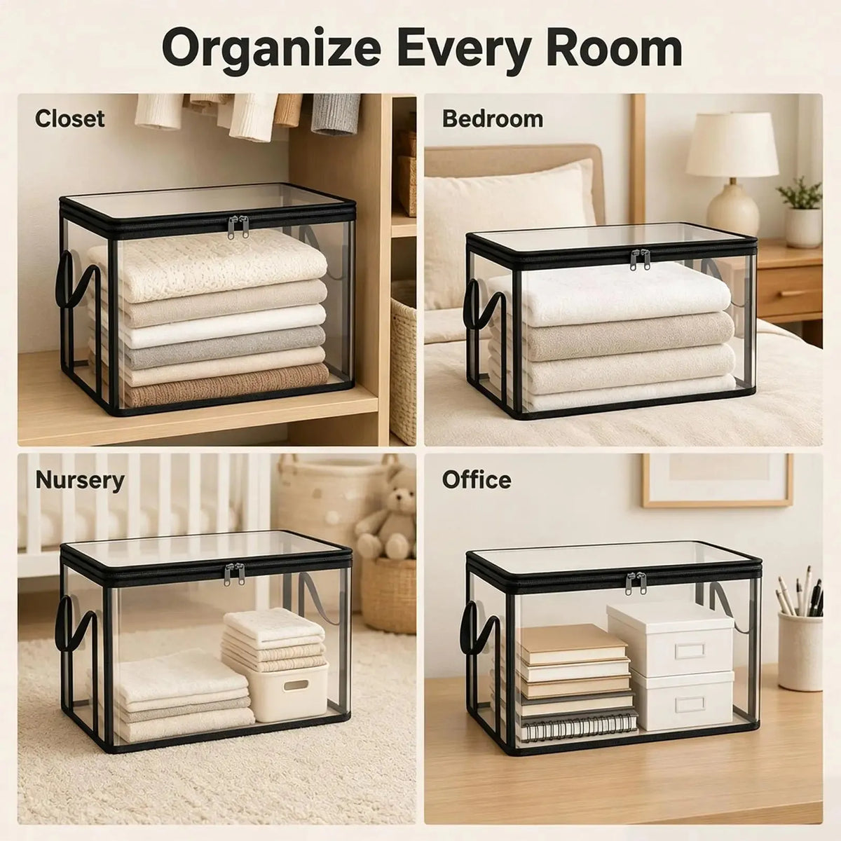Clear Storage Bags with Reinforced Handles