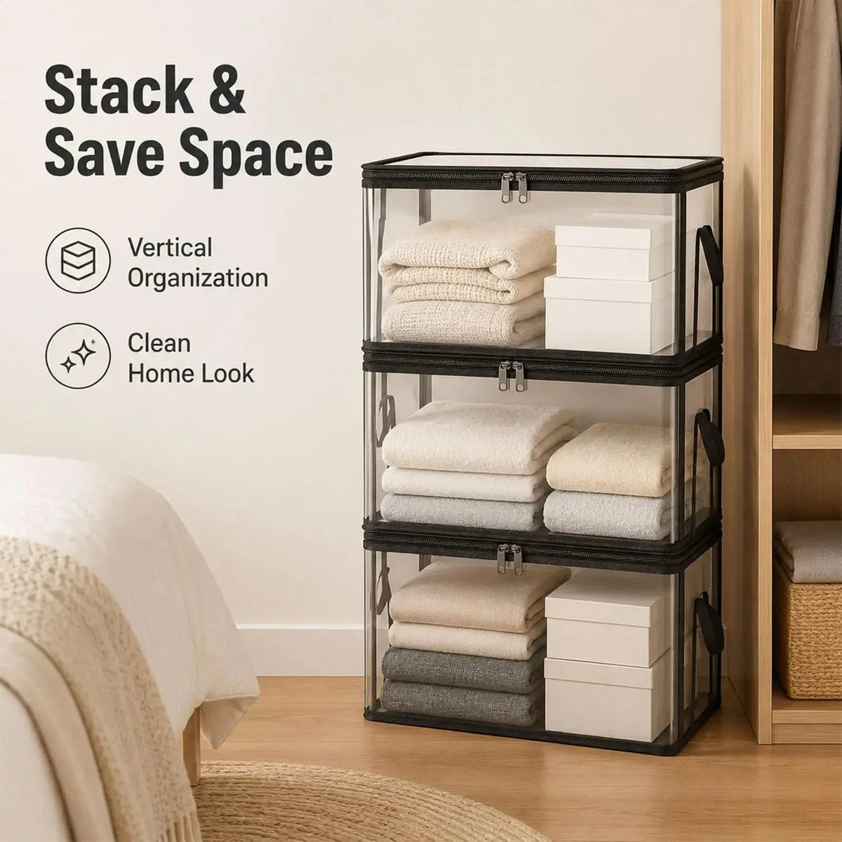 Clear Storage Bags with Reinforced Handles